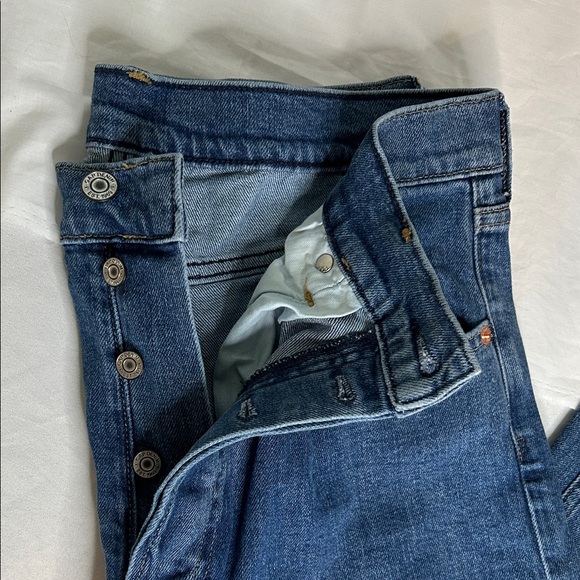 GAP Women's Cheeky Straight High Rise Jeans - Blue - Picture 2 of 5